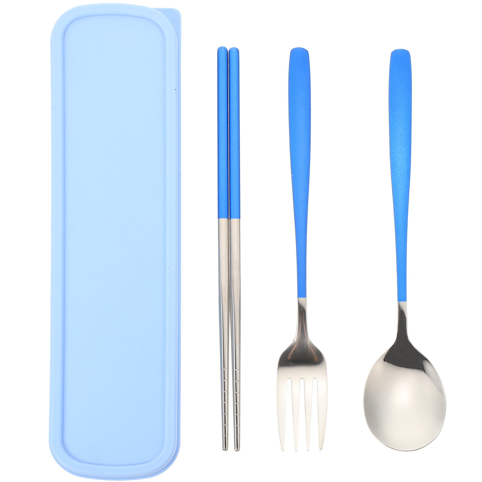 1 Set of Travel Camping Tableware Dishware Set Portable Kitchen Set Stainless Steel Cutlery