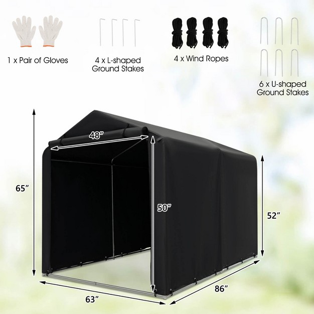 Costway 7 X 5 2 x27 Heavy Duty Storage Shelter Outdoor Bike Storage Tent With Waterproof Cover