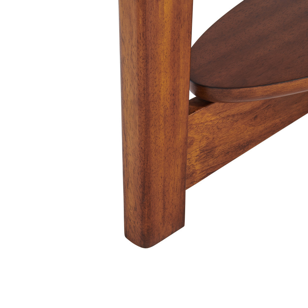 Monterey 60 quotL Console/Media Mid Century Modern Wood Table  Warm Chestnut   Midcentury   Console Tables   by Trademark Global  Houzz