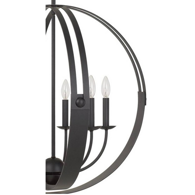 X 27 quot X 46 quot h 60w X 6 Valais Metal Chandelier In Matte Black Cal Lighting