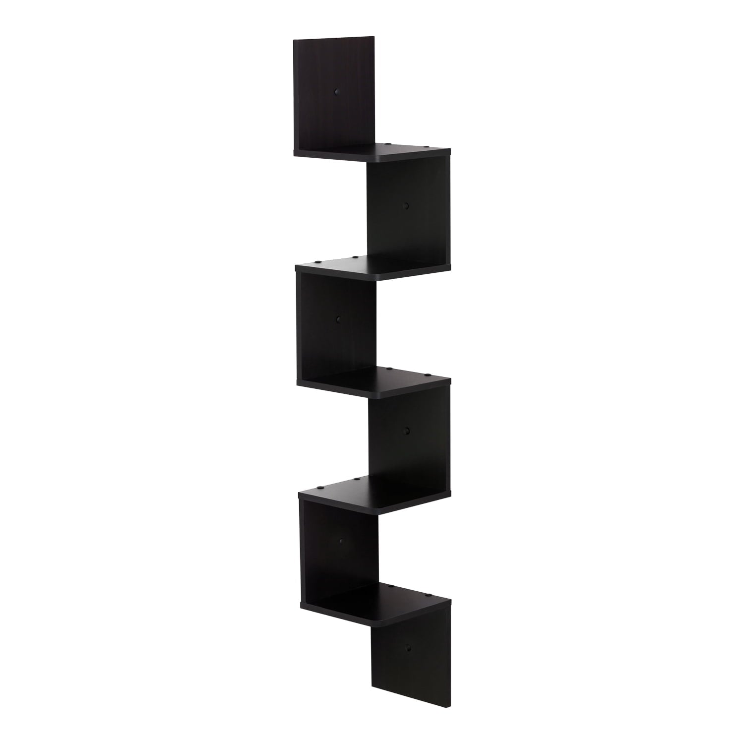 Furinno 5 Tier Wall Mount Floating Corner Square Shelf, FR16123EX