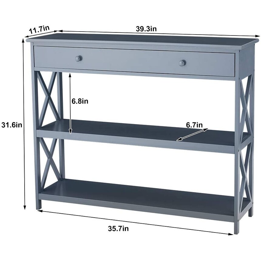 EROMMY 3 Tiered Classic X Design Sofa Table