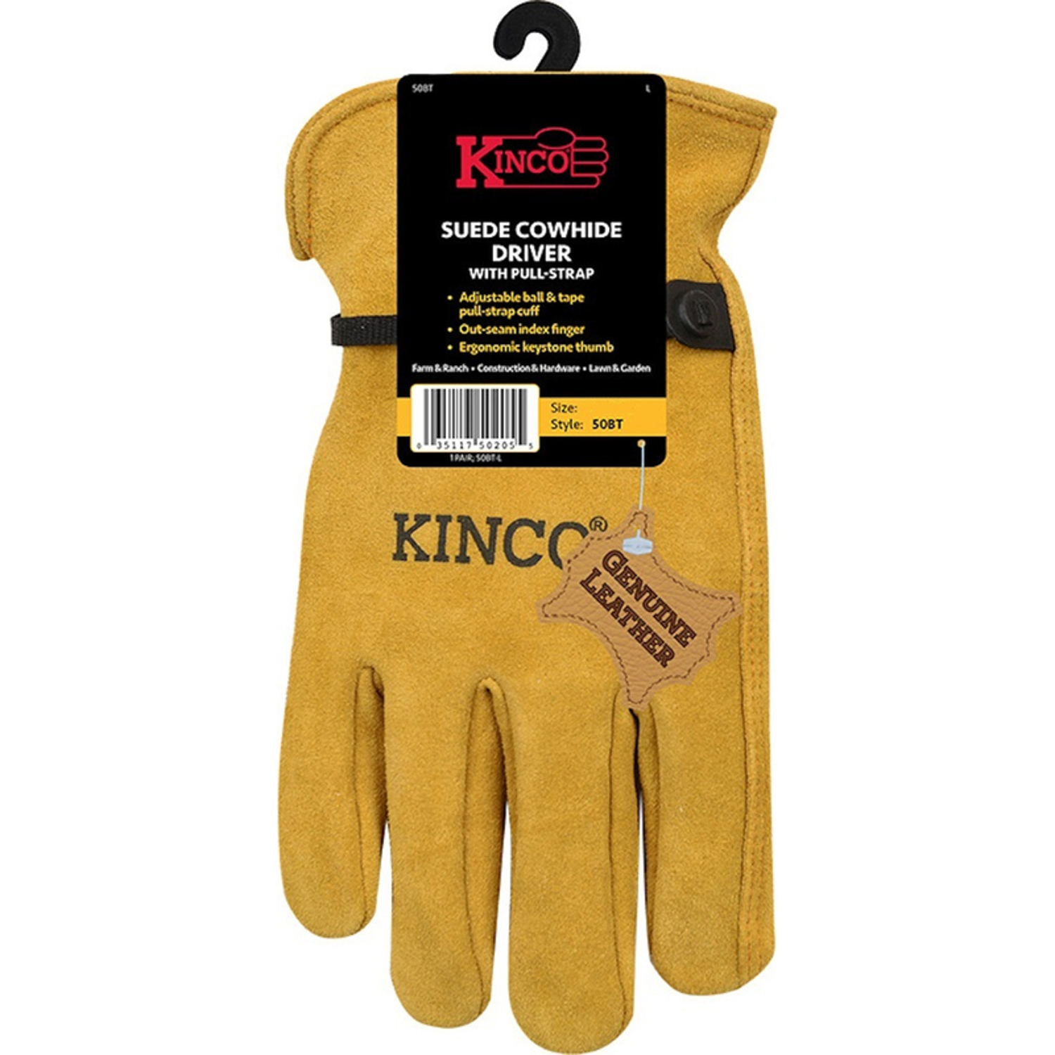 Kinco Men\u0027s Indoor/Outdoor Driver Gloves Gold XL 1 pair