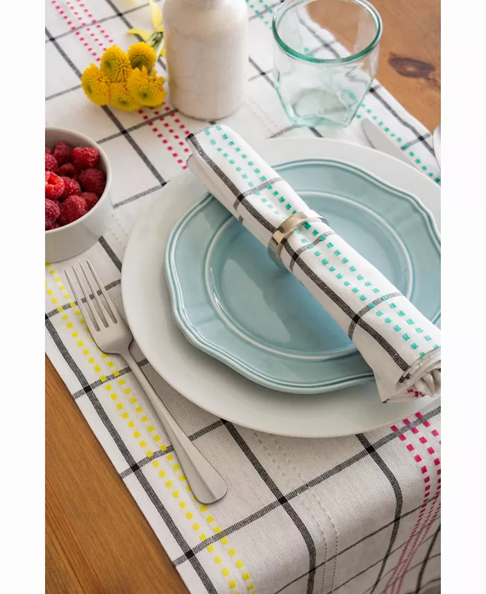 Design Imports Color Pop Plaid Table Runner 14 X 108