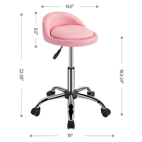 Yaheetech Height Adjustable Rolling Salon Stool Swivel Massage Stool