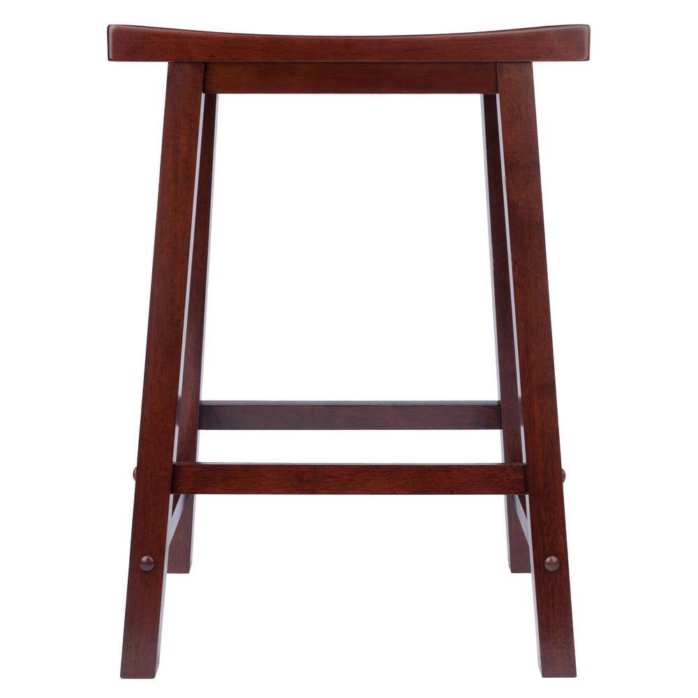 WINSOME WOOD Satori 24 in. Saddle Seat Walnut Counter Stool 94084