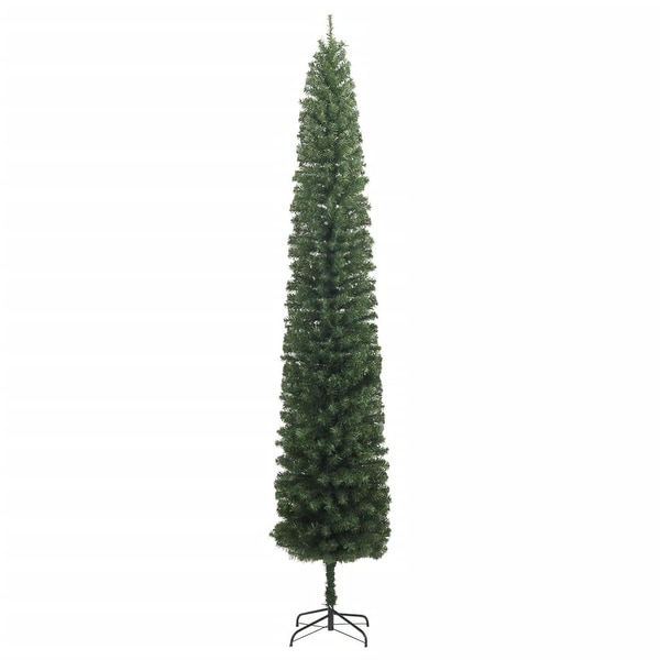 vidaXL Christmas Tree Decoration Artificial Slim Tree with Stand Green PVC