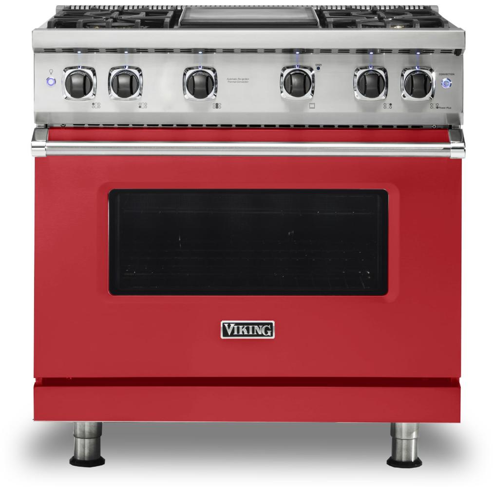 Viking 36-inch Freestanding Gas Range with GourmetGlo VGR536-4GSMLP