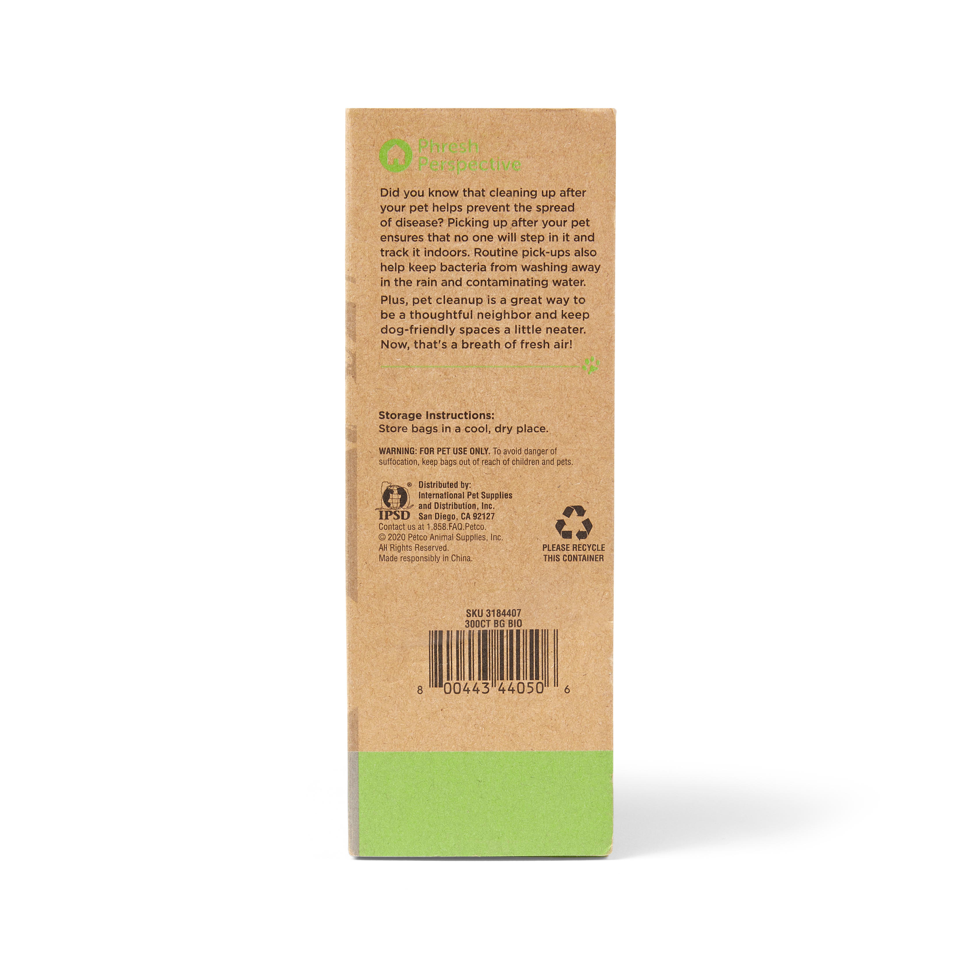 So Phresh Earth-Conscious 38% USDA Certified Biobased Content Dog Waste Bags， Count of 300