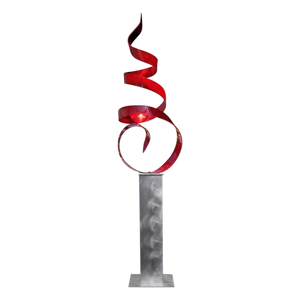 Statements2000 Large Abstract Metal Sculpture Modern Indoor Outdoor Decor by Jon en   Sea Breeze with Silver Base