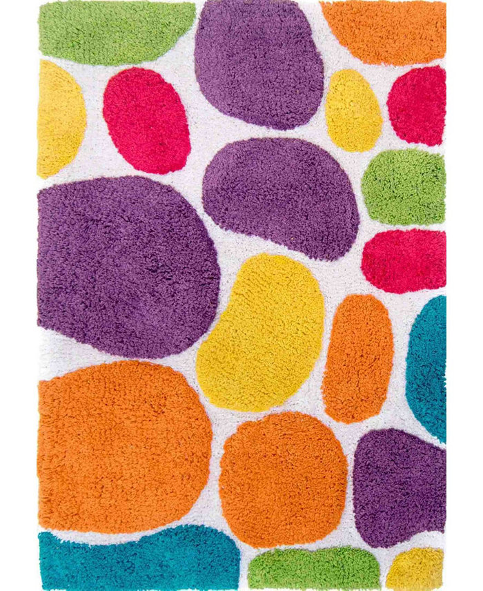 Chesapeake Plush Pebble Pattern Bath Rug