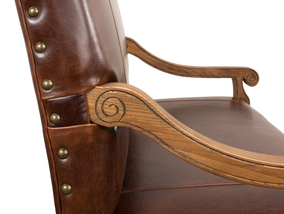 Italian Leather Settee   Traditional   Armchairs And Accent Chairs   by Sideboards and Things  Houzz