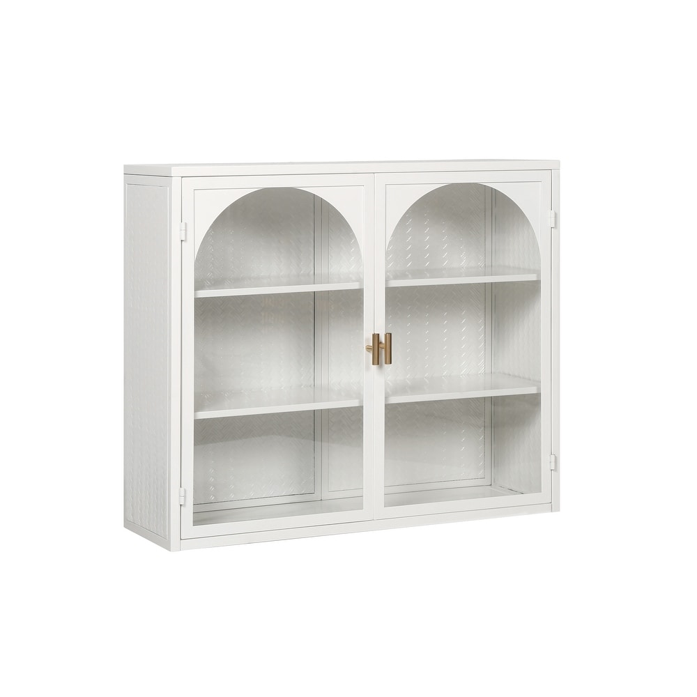 Wall Cabinet with Featuring Three tier Storage for Entryway Living Room Bathroom Dining Room