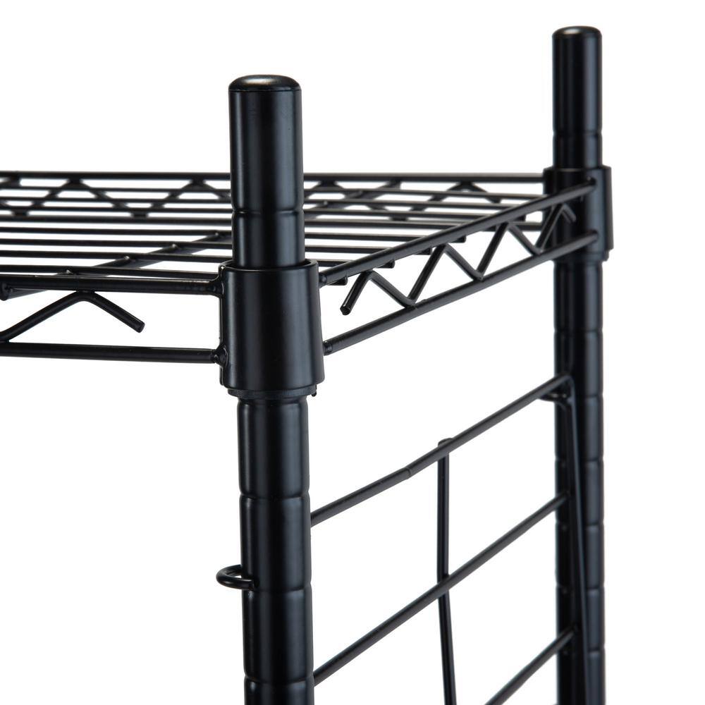 OIA Black 2-Tier Steel Etagere Adjustable Shelves (12.01 in. W x 27.99 in. H x 36.02 in. D) NH-34951-BLK