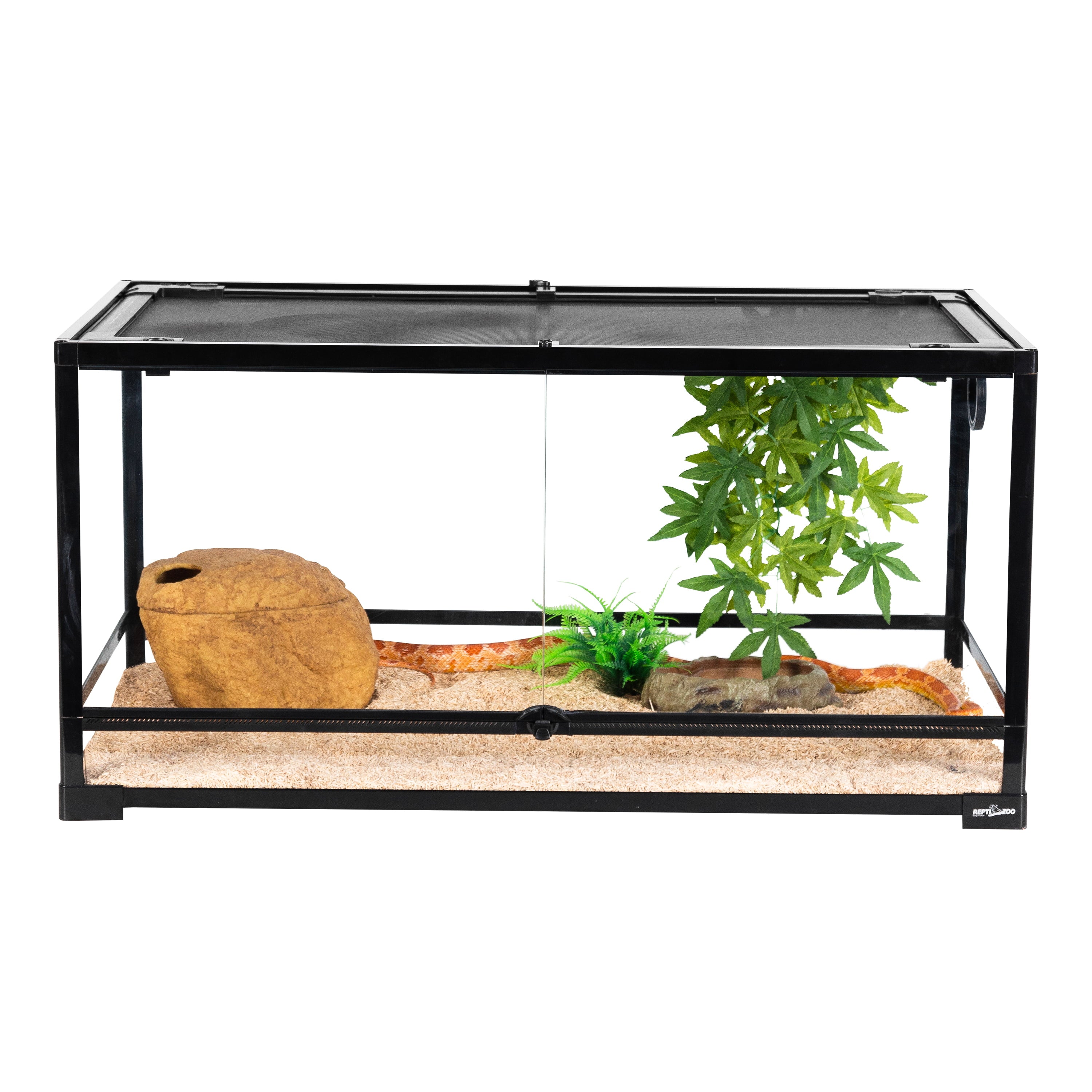 REPTI ZOO Glass Reptile Terrarium 50 Gallon， Front Opening Reptile Habitat Tank 36