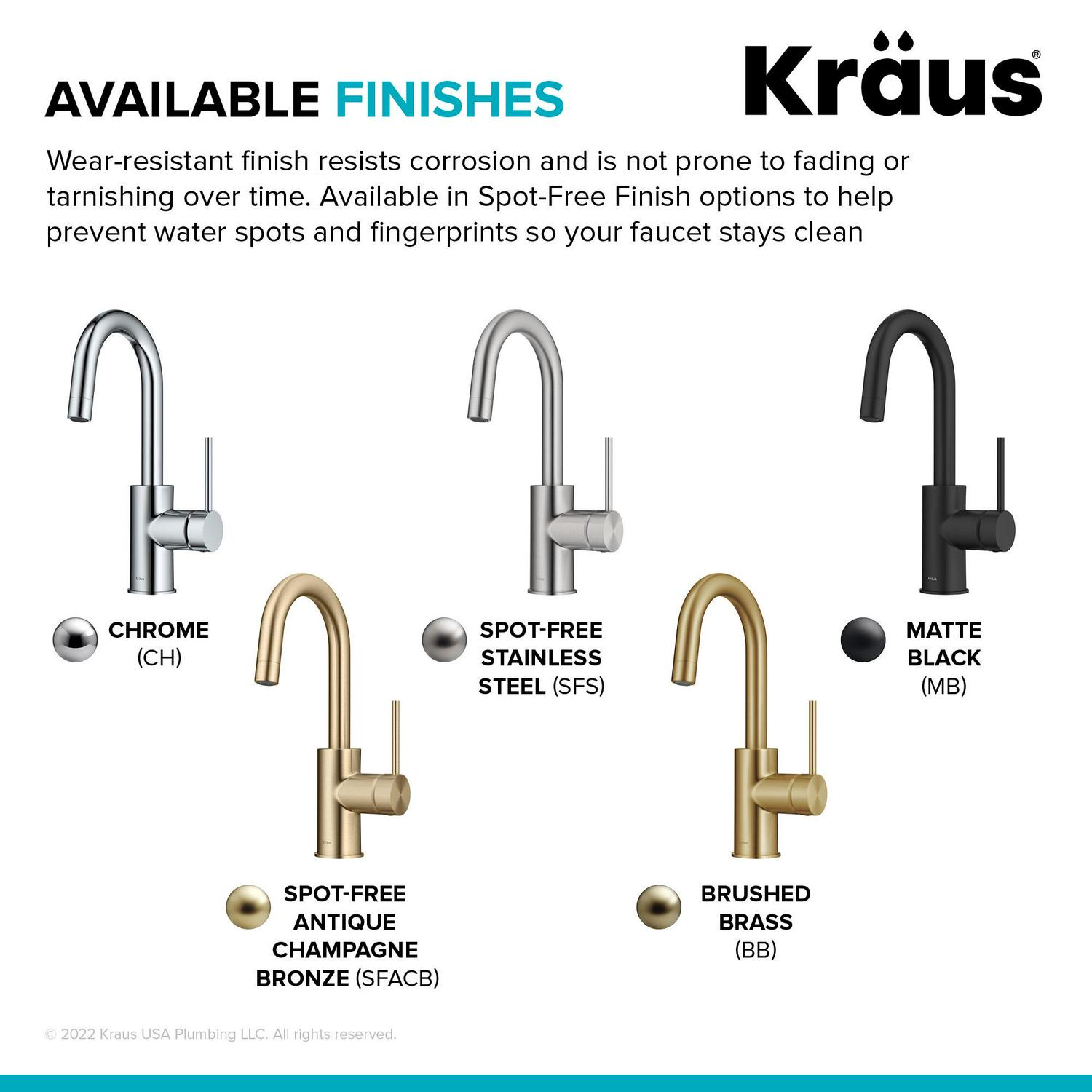 KRAUS Oletto Single Handle Kitchen Bar Faucet with QuickDock Top Mount Assembly in Brushed Brass