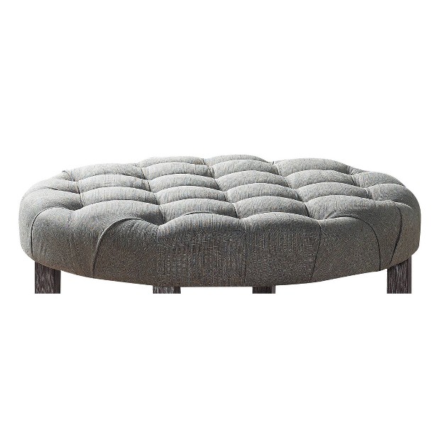 Julla Round Button Tufted Storage Ottoman Antique Washed Gray light Gray Homes Inside Out