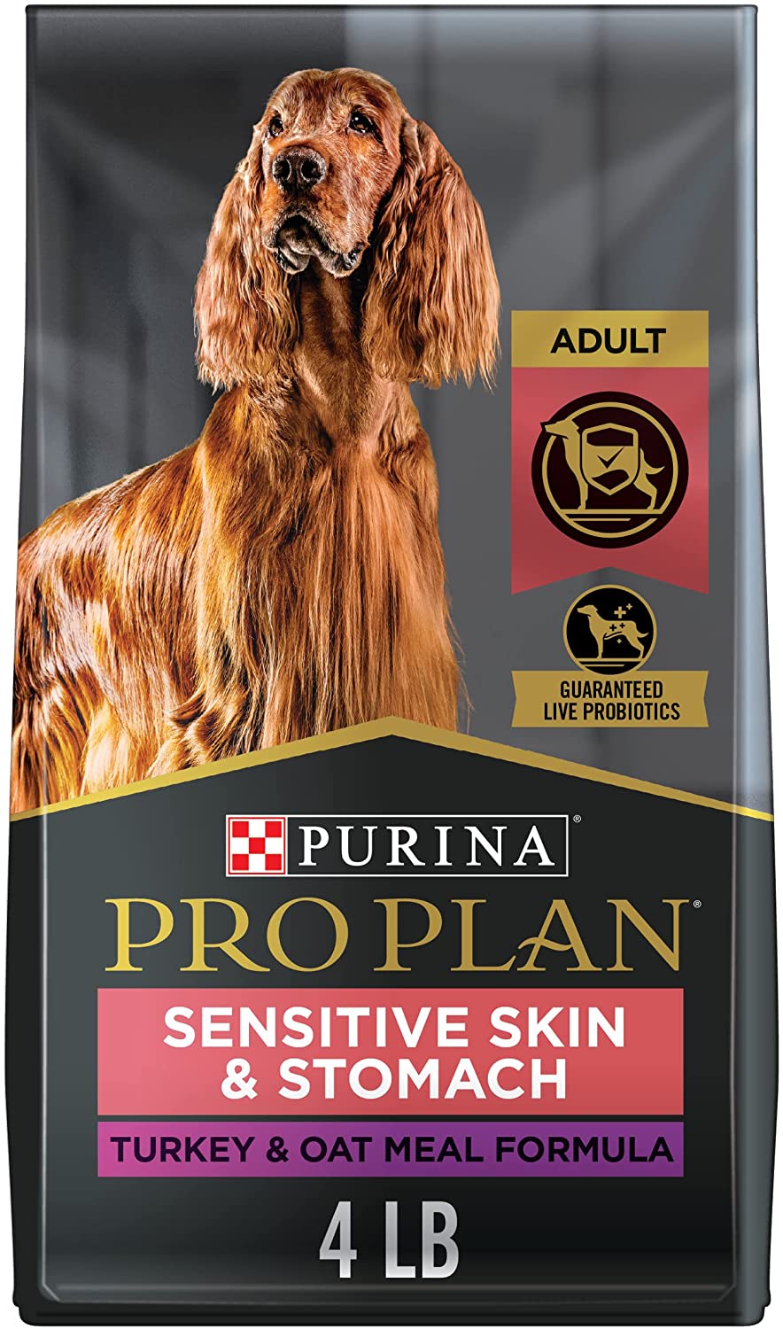 Purina Pro Plan Focus Sensitive Skin and Stomach with Oats Adult Dry Dog Food 4 lb. Bag