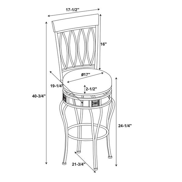 Linon Bronze Counter Stool， Elliptical Back Design