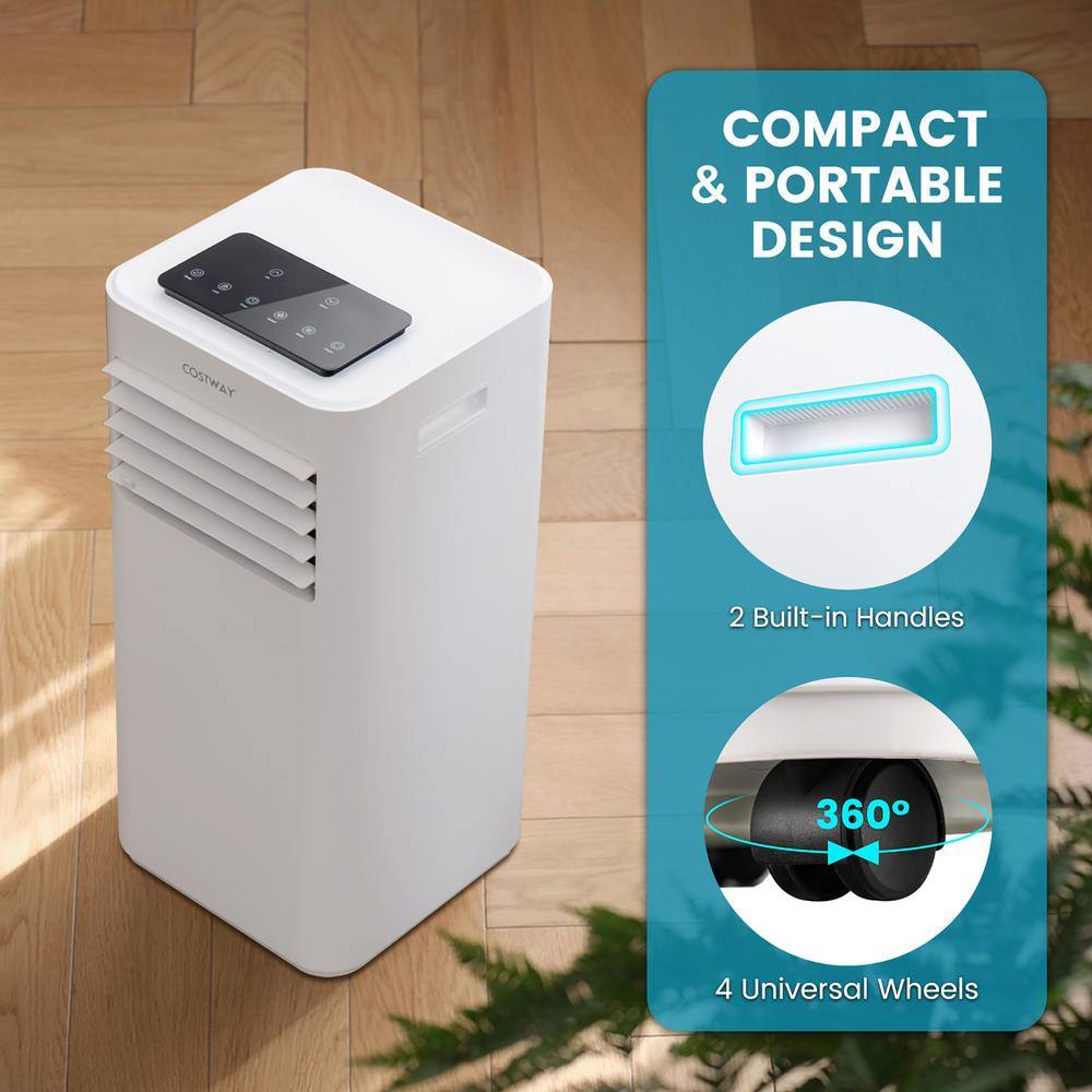 Costway 10000 BTU Portable Air Conditioner AC Unit 3-in-1 Cools 350 Sq. Ft. with Dehumidifier Remote in White FP10268US-WH