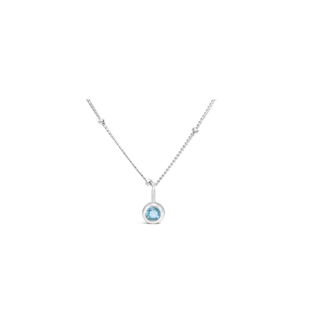 Stia  Aquamarine CZ Birthstone Necklace (March)