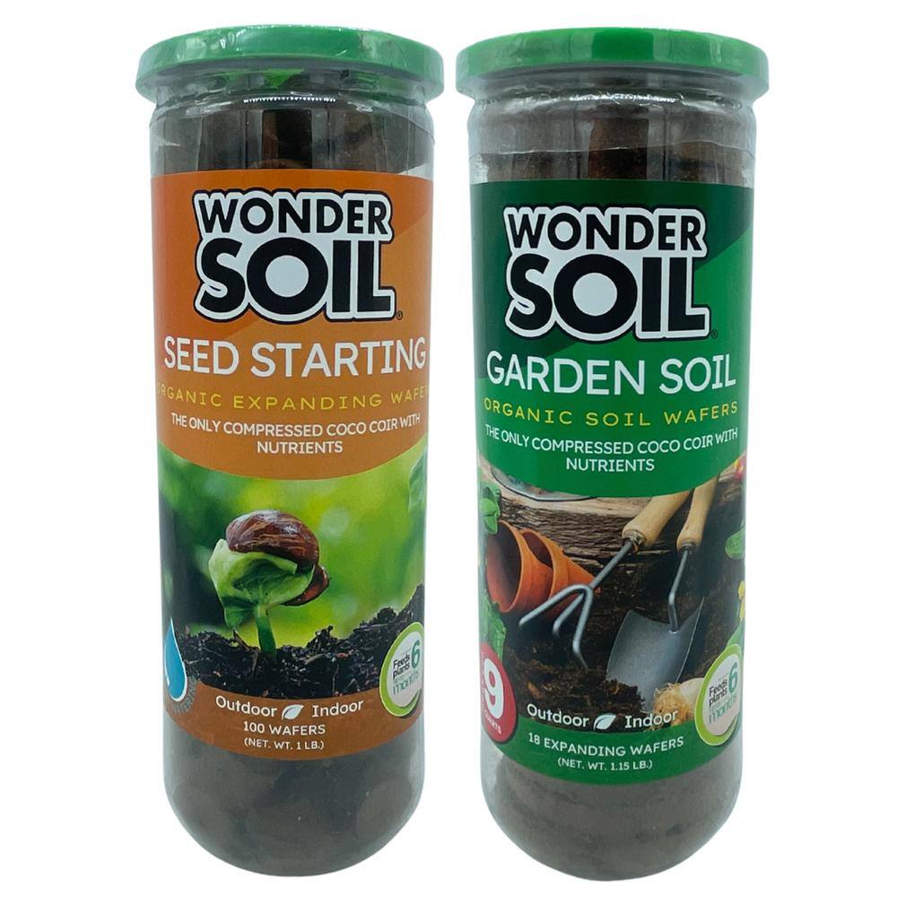 WONDER SOIL Premium Organic Expanding Coco Coir Seed Starting and Garden Soil Wafers WSSGP