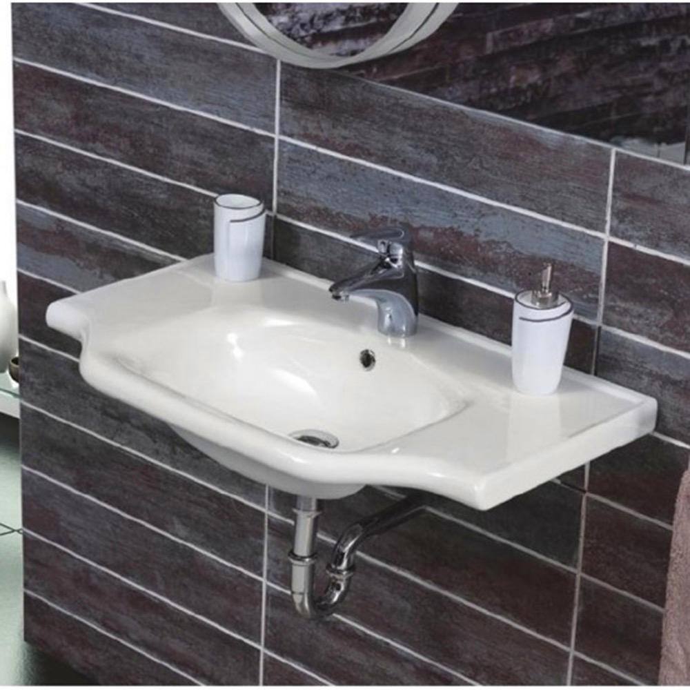 Nameeks Yeni Klasik Wall Mounted Bathroom Sink in White CeraStyle 081000-U-One Hole