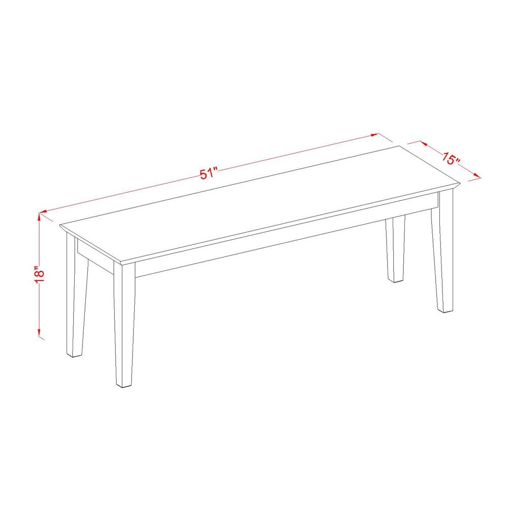 East West Furniture 6 Piece Modern Table Set  a Wooden Table and 4 Dining Chairs with a Bench  Mahogany(Seat Options)