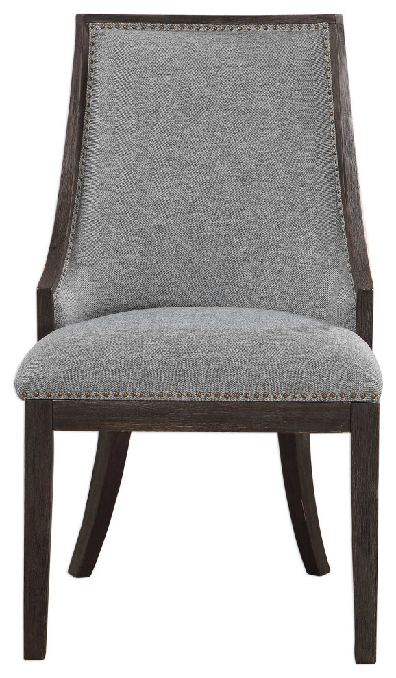 Janis Ebony Accent Chair   Transitional   Dining Chairs   by Buildcom  Houzz