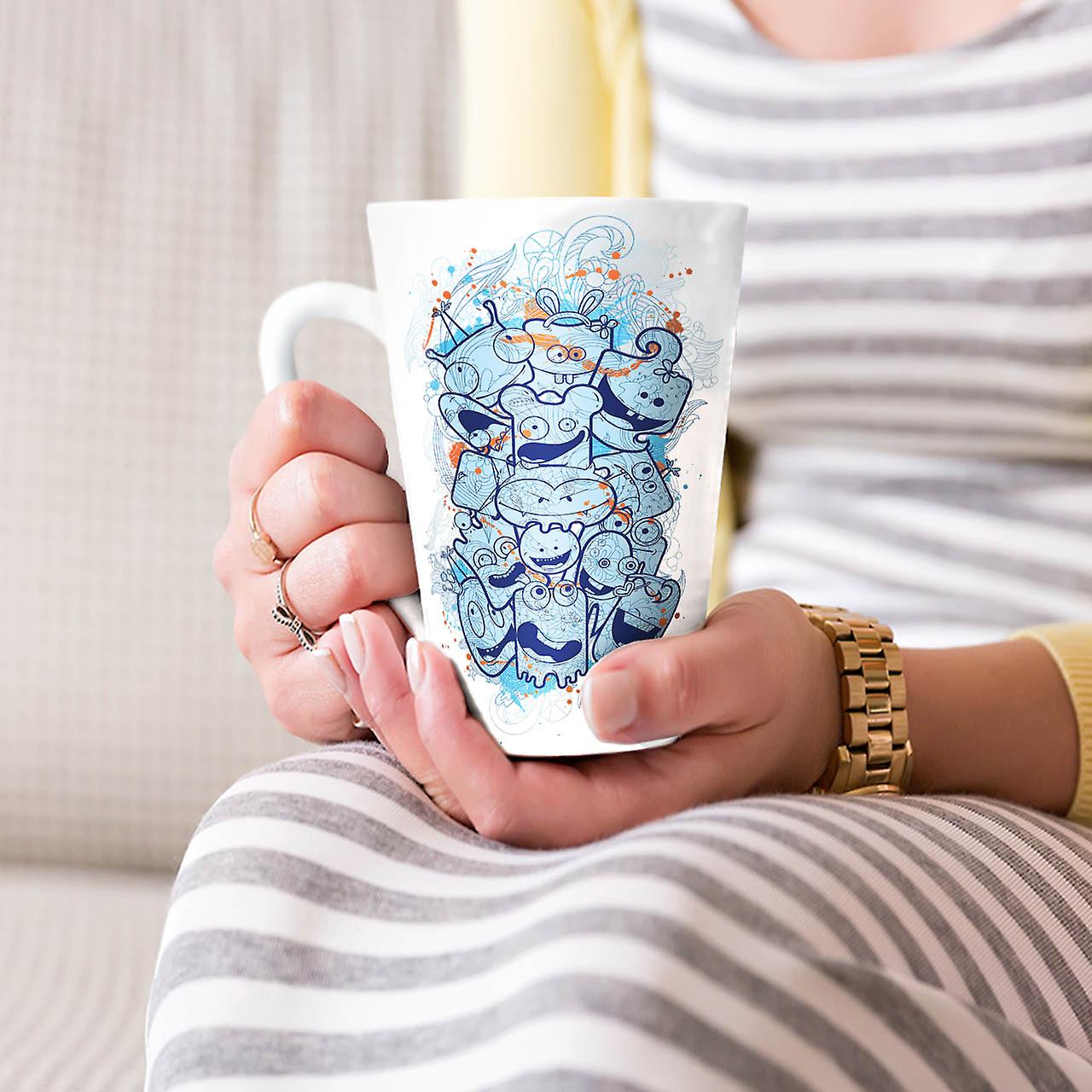 Cute Monster Head NEW White Tea Coffee Ceramic Latte Mug 17 oz | Wellcoda