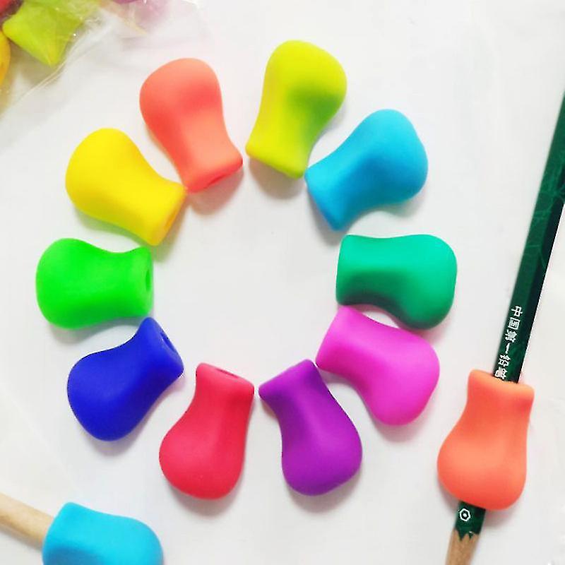 10 Pieces Of Silicone Ergonomic Writing Aid Pen， Children's Pen Holder Grip(random Color)