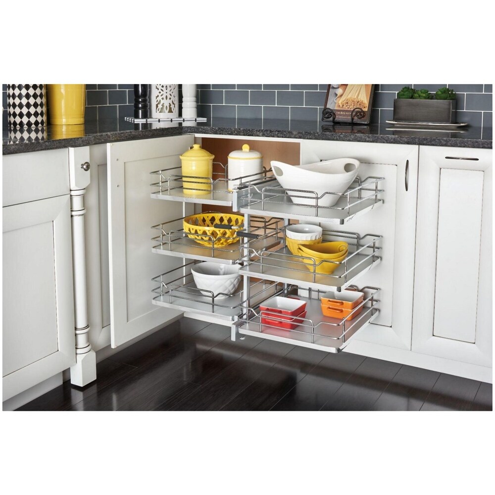 Rev A Shelf 53PSP Series Pull Out 3 Tier Blind Corner Kitchen Cabinet