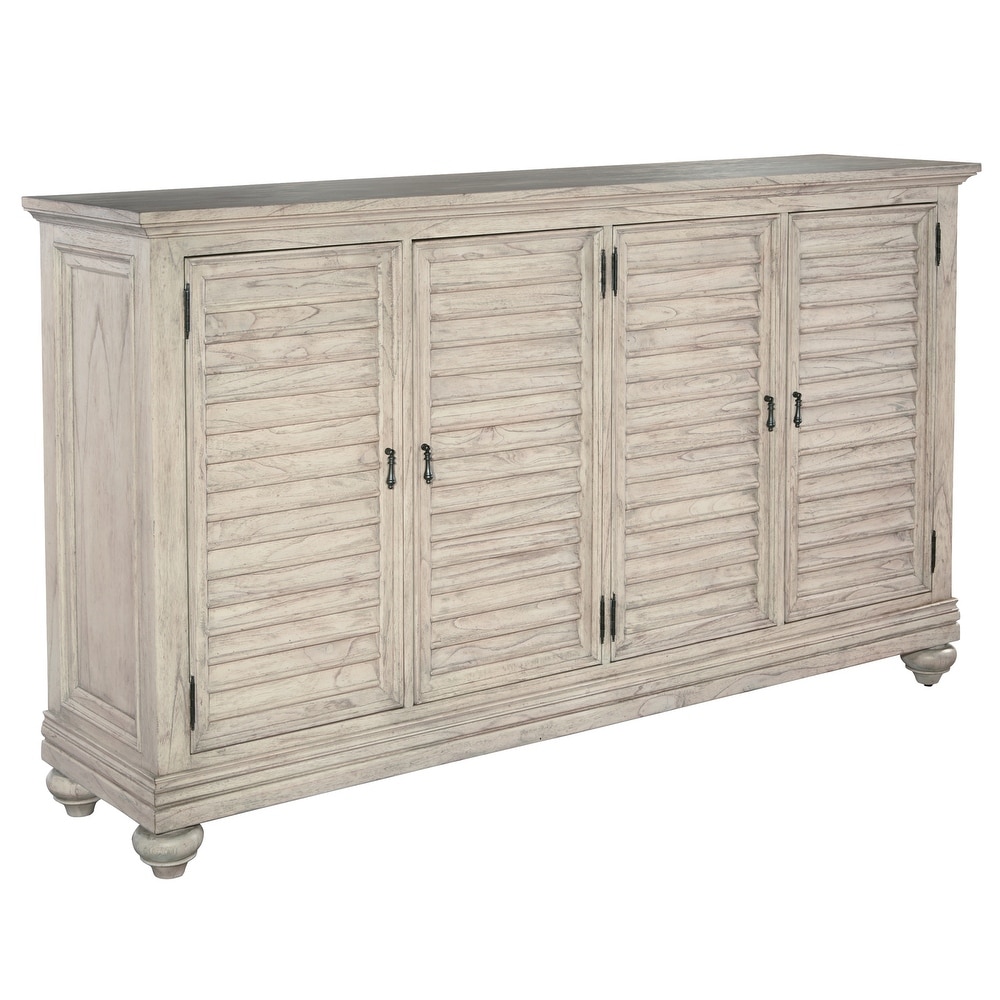 Hekman Furniture Antique White Wood 4 cabinet Storage Media Console