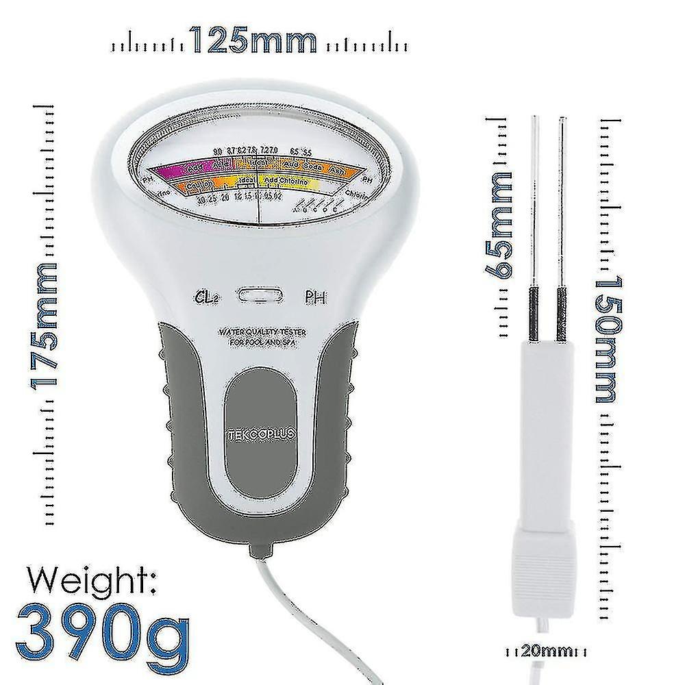 Water Quality Analyzer， Digital Chlorine And Ph Cl2 Tester For Swimming Pools， Spa Water Quality Analyzer With Probe For Home Size Swimming Pools Or S