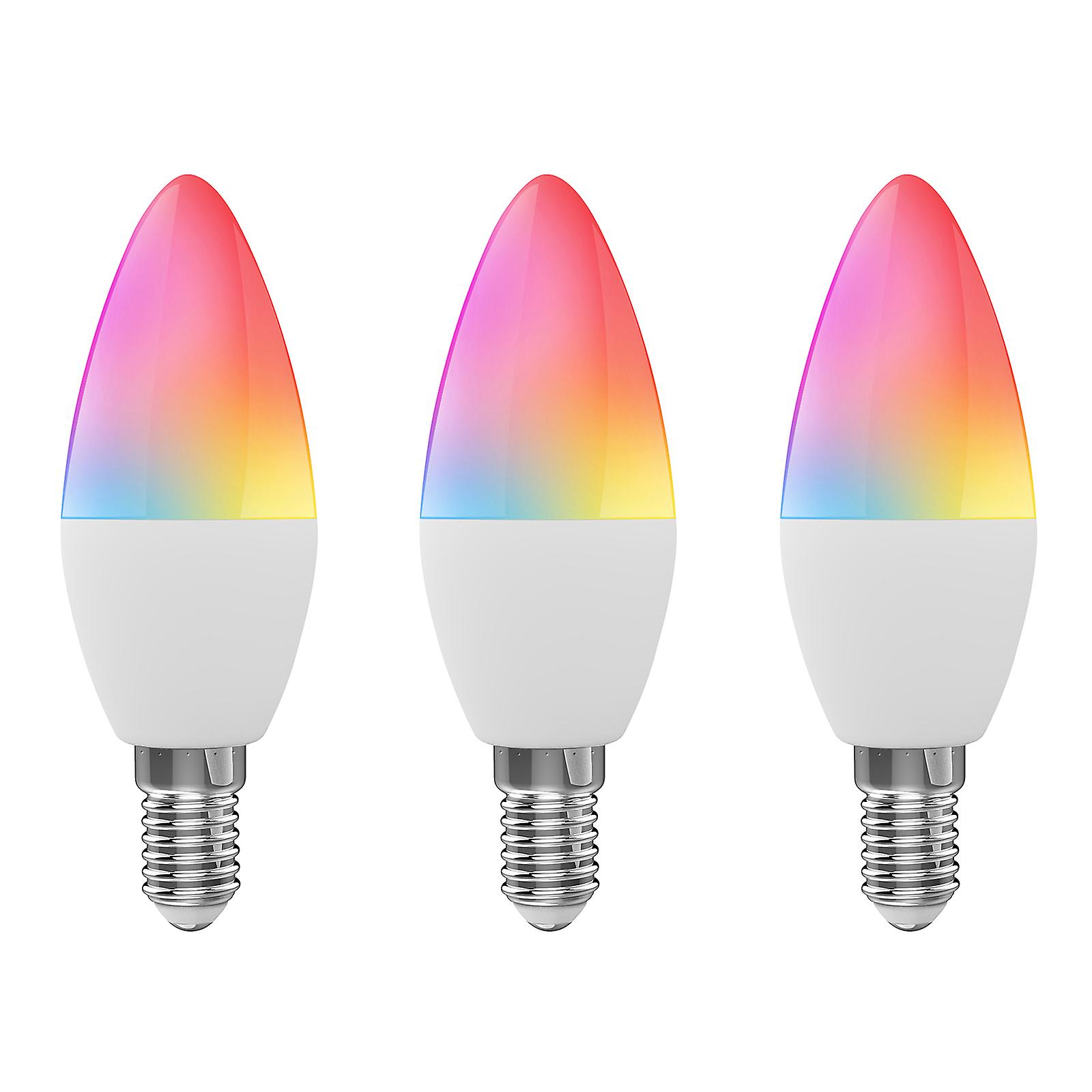 Wifi Smart Bulb Rgb+w+c Led Candle Bulb 5w E12 Dimmable Light Phone App Smartlife/tuya Remote Control Compatible With Alexa Google Home For Voice Cont