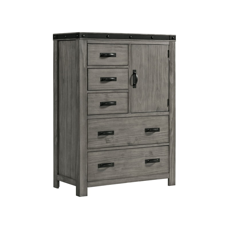 Picket House Furnishings Montauk 5-Drawer Gentleman's Chest in Gray Finish