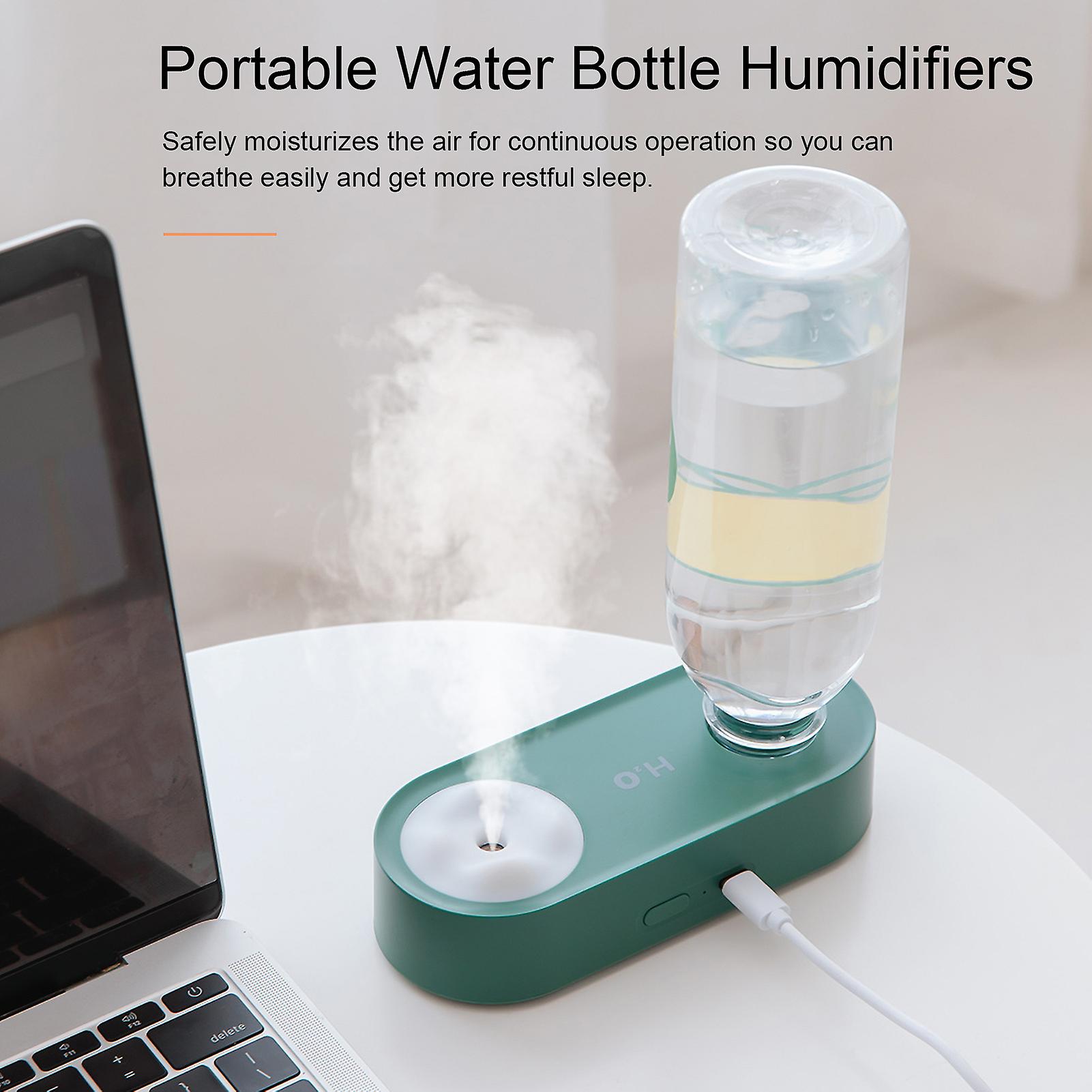 Portable Water Bottle Humidifiers Mini Cool Mist Humidifier With Night Light Usb Rechargeable Travel Humidifiers With 2 Settings For Home Office Bedro