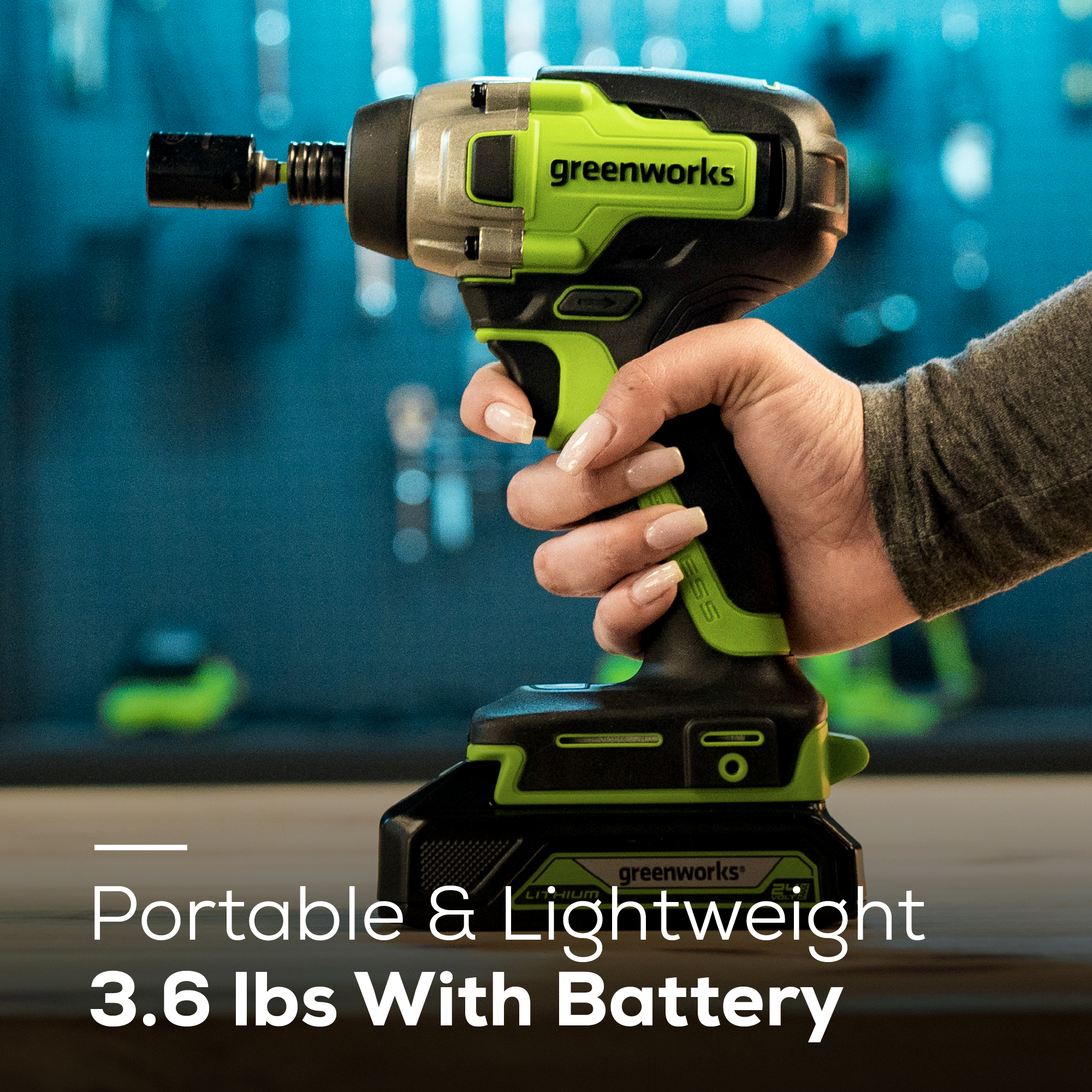 24V Impact Driver  1.5 Ah USB Batteries | Greenworks Tools