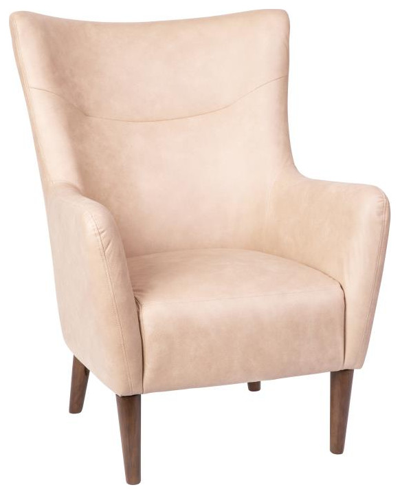 Light Brown Wingback Accent Chair   Midcentury   Armchairs And Accent Chairs   by PARMA HOME  Houzz