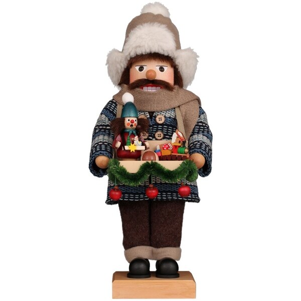 19.5 Brown Blue Christian Ulbricht Toy Peddler Nutcracker Decoration