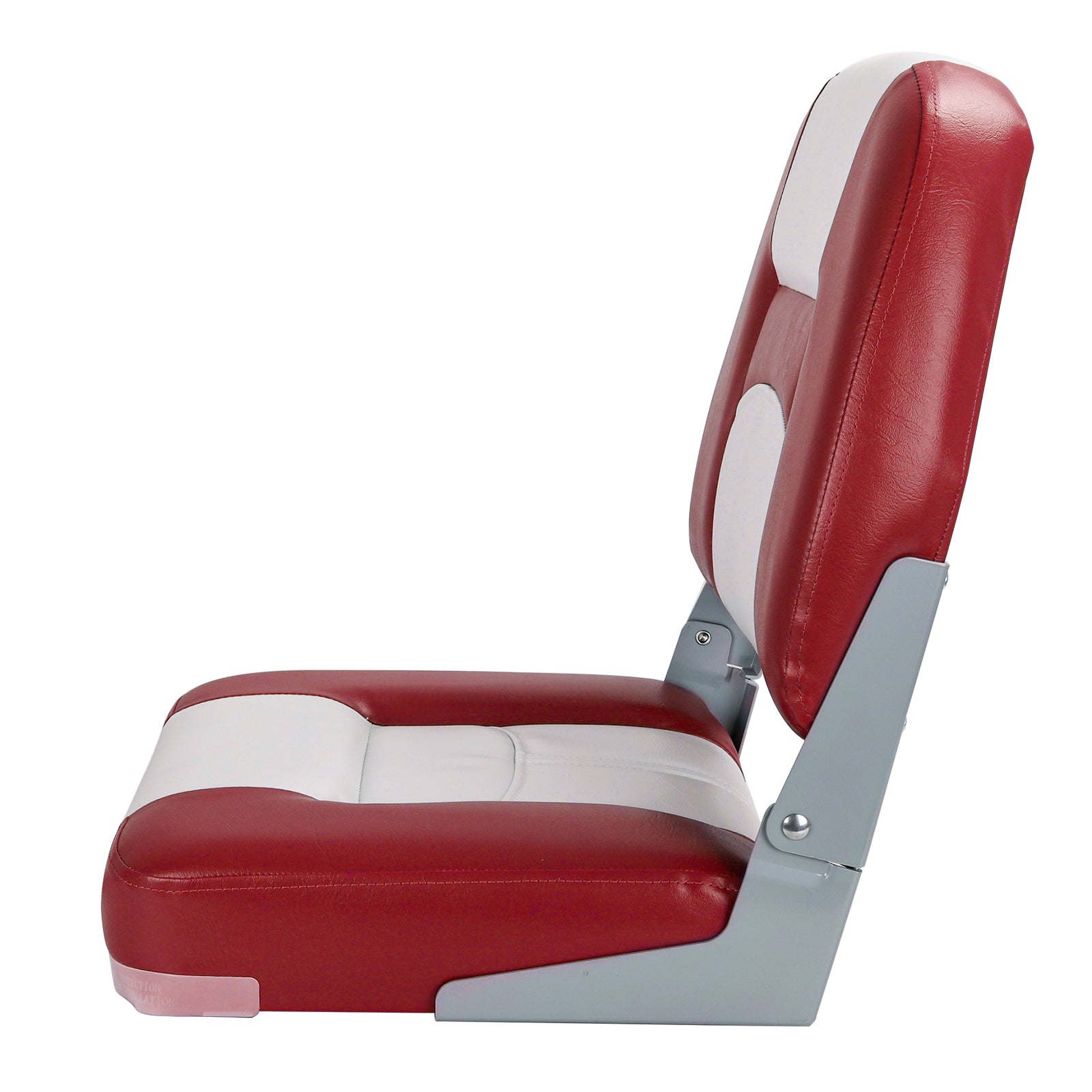 NORTHCAPTAIN Deluxe White/Wine Red Low Back Folding Boat Seat， 2 Seats