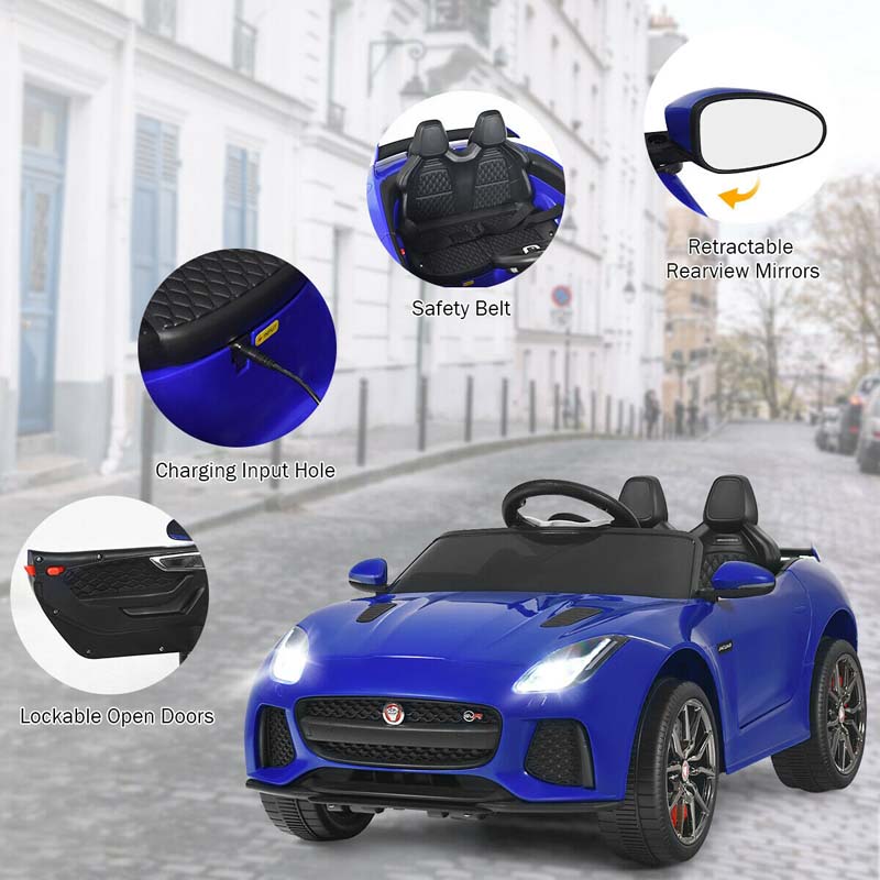 12V Jaguar F-Type SVR Licensed Kids Ride On Car, Battery Powered Riding Toy Car with Remote Control