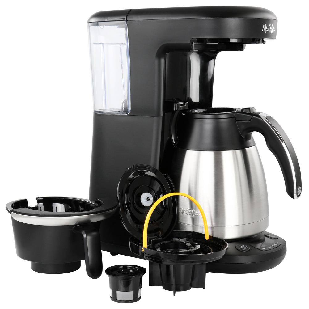 Mr. Coffee Programmable Single Serve and 10 Cup Coffee Maker in Black 985120290M