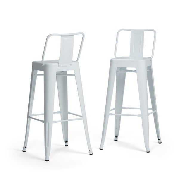 WYNDENHALL Josephine Industrial Metal Bar Stool (Set of 2)