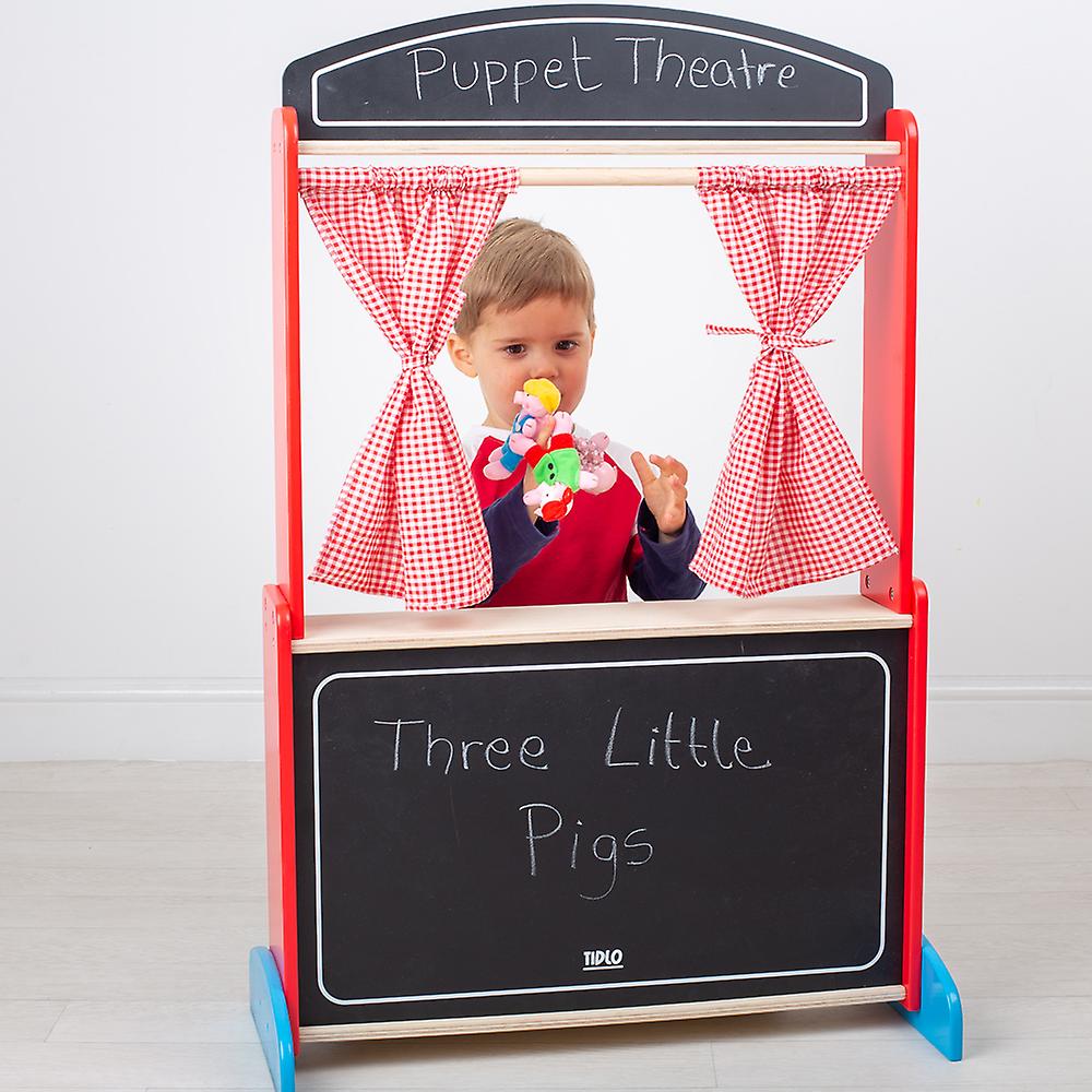 Tidlo Wooden Puppet Theatre Stage Child Roleplay Pretend Play