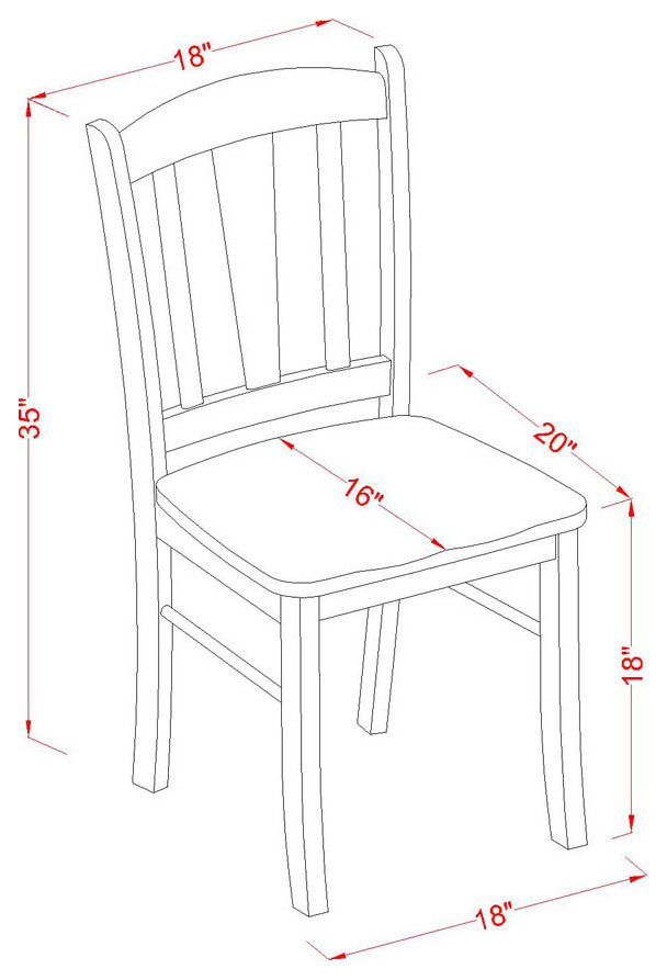 Dublin Dining Room Chair With Wood Seat   Set Of 2  Mahogany   Transitional   Dining Chairs   by Morning Design Group  Inc  Houzz