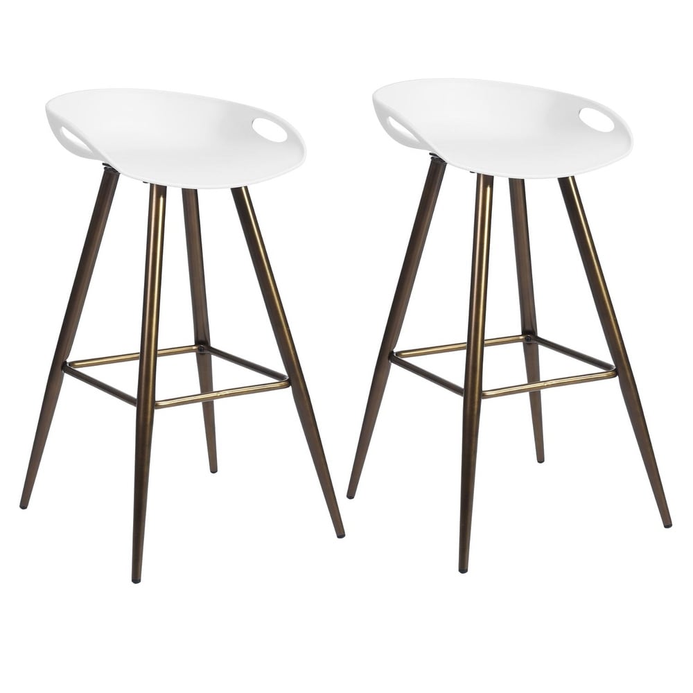 Homylin 32IN PP Seat Bar Stools with Powder Coating Steel Legs 2PCS