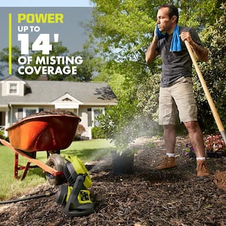 RYOBI ONE+ 18V Cordless 7-12 in. Bucket Top Misting Fan with HIGH PERFORMANCE 4.0 Ah Battery and Charger Kit PCL851B-PSK004