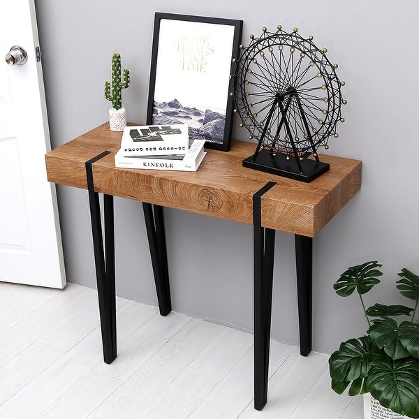 Modern Industrial Narrow Console Table for Entryway Slim Entry Table for Hallway Foyer Living Room Office Sofa