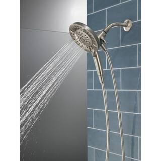 Delta In2ition 5-Spray Patterns 1.75 GPM 6.63 in. Wall Mount Dual Shower Heads in Satin Nickel 75585SN